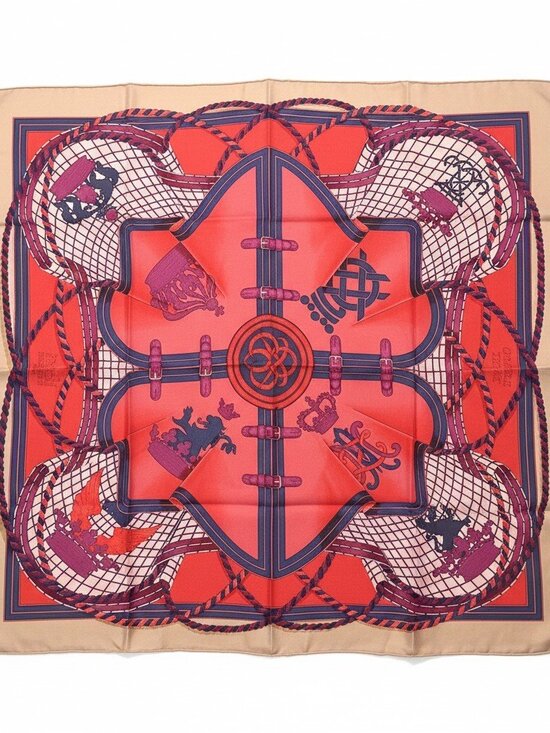 Hermes Accessories - Auth HERMÈS Iconic Grand Tenue Silk Scarf, an Elizabeth II favorite design